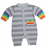 Bonnie Baby Tęczowy Pajacyk Szary Rainbow Playsuit Grey 